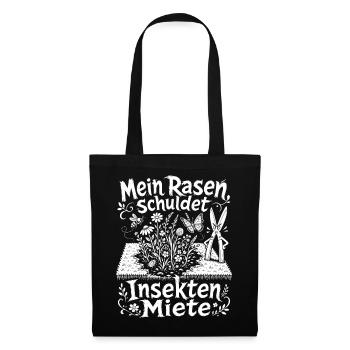 Wilde Wiese gegen Einheitsrasen - Stoffbeutel - Schwarz - Vorne