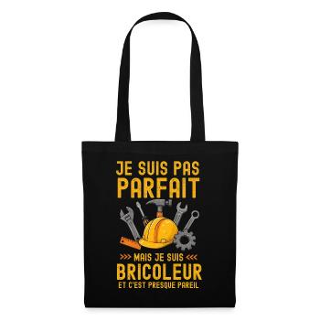 Je suis pas parfait, bricoleur - Sac en tissu - noir - Devant