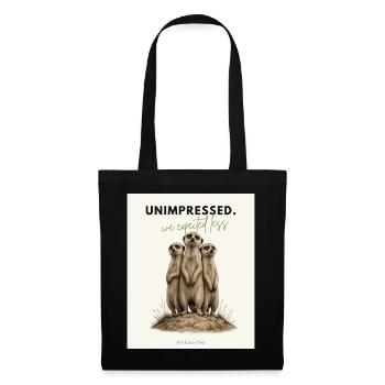 Unimpressed Funny Meerkat - Stoffbeutel - Schwarz - Vorne