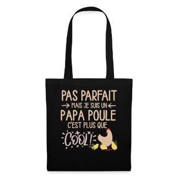 Papa Poule Fier et Protecteur - Sac en tissu - noir - Devant