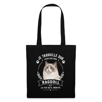 Humour chat de race Ragdoll  - Sac en tissu - noir - Devant
