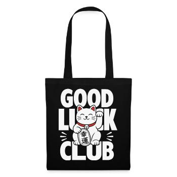 Good Luck Club Winkende Katze - Stoffbeutel - Schwarz - Vorne