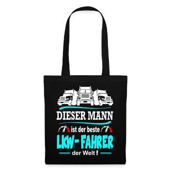 Bester LKW Fahrer der Welt Lastkraftwagen Mann - Stoffbeutel - Schwarz - Vorne