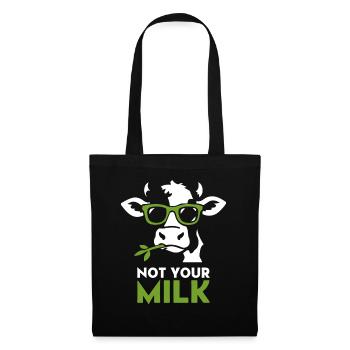 Not Your Milk – Cool cow with sunglasses | Vegan - Tote Bag - black - Front