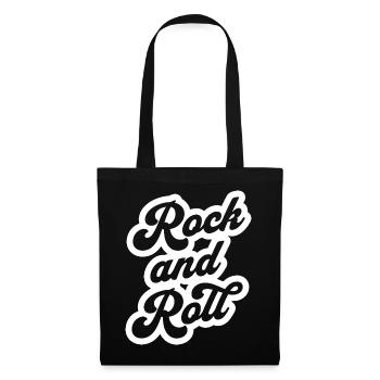 Logo-shirt du manuscrit Rock and Roll - Sac en tissu - noir - Devant