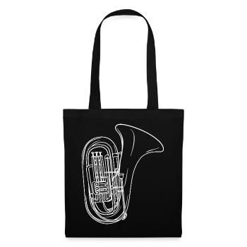 Dessin de tuba - Sac en tissu - noir - Devant