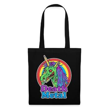 Death Metal – Zombie Einhorn Cartoon - Stoffbeutel - Schwarz - Vorne
