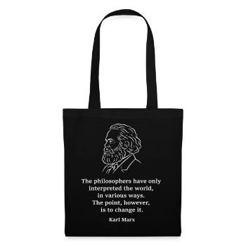 Portrait de la citation de Karl Marx - Sac en tissu - noir - Devant