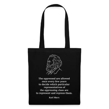 Karl Marx Quote Portrait Tee - Tote Bag - black - Front