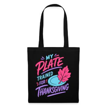Thanksgiving-Teller im Training - Stoffbeutel - Schwarz - Vorne