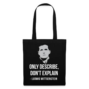 Wittgenstein-Zitatporträt - Stoffbeutel - Schwarz - Vorne