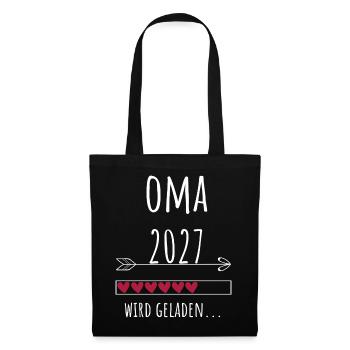 Schwangerschaft Verkünden – Oma 2027 Wird Geladen - Stoffbeutel - Schwarz - Vorne