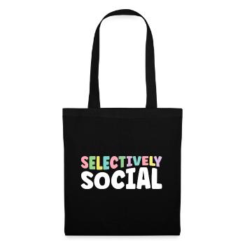 Selectively Social Sayings For Introverts - Tote Bag - black - Front