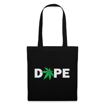 D0pe avec Feuille de Cannabis Marijuana Cannabis Weed - Sac en tissu - noir - Devant