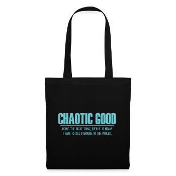 Chaotic good Nerd Rollenspiel Geek Geschenk - Stoffbeutel - Schwarz - Vorne