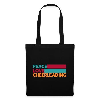 Peace Love Cheer Cheerleading Cheerdance Sports Tu - Stoffbeutel - Schwarz - Vorne