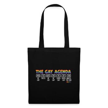 The Gay Agenda Be Gay Pride Bisexual Love Rainbow - Stoffbeutel - Schwarz - Vorne