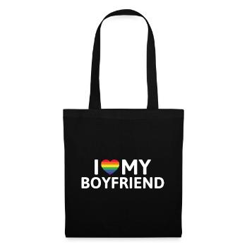 J’aime mon petit ami - Sac en tissu - noir - Devant