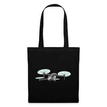 Retro Graphic Drone Flying Quadcopter Pilot RC Dro - Tote Bag - black - Front