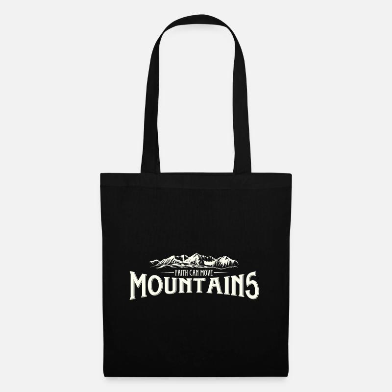 Faith can move Mountains, christliches Geschenk. - Stoffbeutel - Schwarz