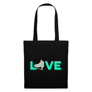 Love Graphic Ice Skating Figure Skater Ice Skater - Stoffbeutel - Schwarz - Vorne