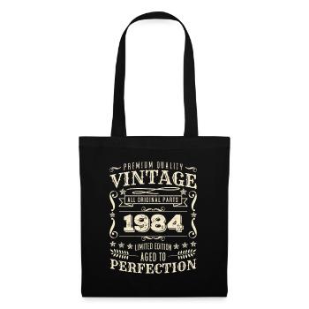 Cadeau d’anniversaire millésime 1984 - 1984 de qualité supérieure - Sac en tissu - noir - Devant