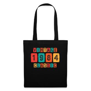 Millésime 1984 classique - Cadeau d’anniversaire 1984 - Sac en tissu - noir - Devant
