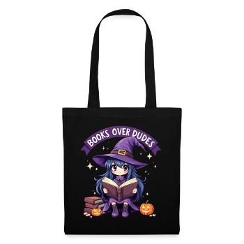 Humor Girl Loves to Read Halloween Woman - Tote Bag - black - Front