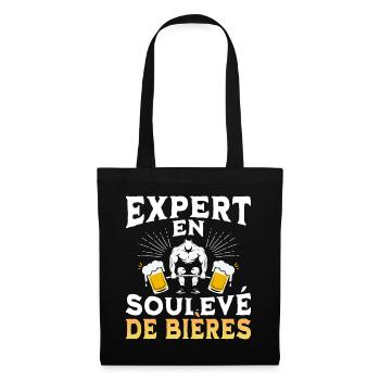 Expert En Soulevé De Bières Humour - Sac en tissu - noir - Devant