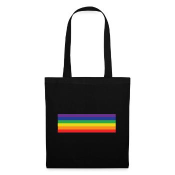 Drapeau arc-en-ciel - Sac en tissu - noir - Devant