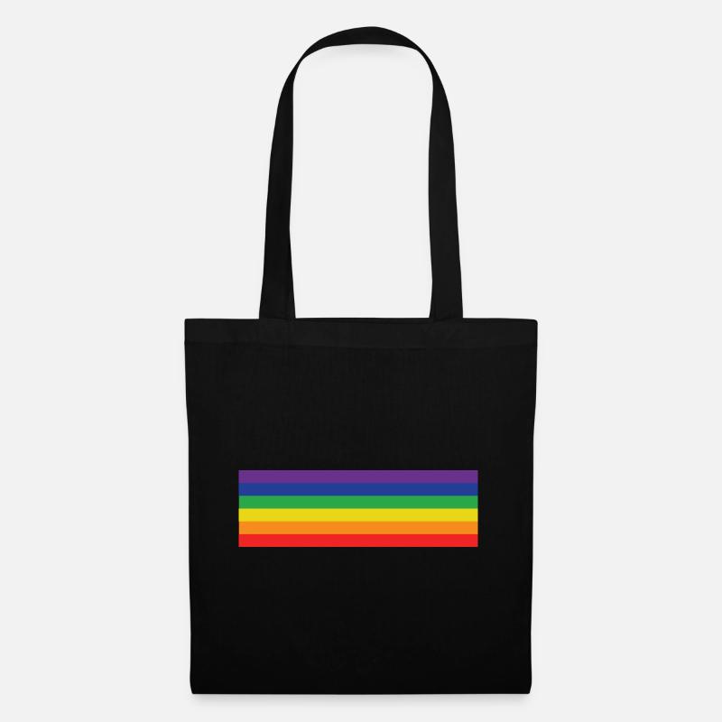 Regenbogen Flagge - Stoffbeutel - Schwarz