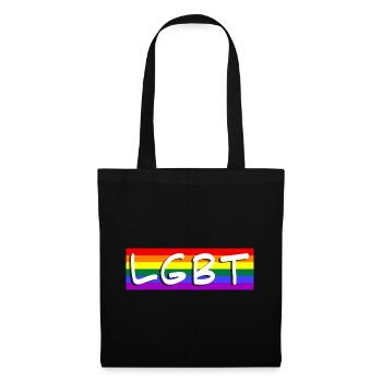 drapeau lgbt arc en ciel - Sac en tissu - noir - Devant