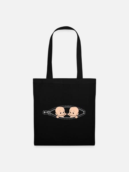 Funny Mom Of Twin Pregnancy Announcement Twins Mom - Tote Bag - black