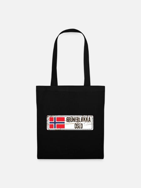 Grunerlokka Oslo - Stoffbeutel - Schwarz