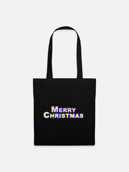 merry christmas glitch - Stoffbeutel - Schwarz