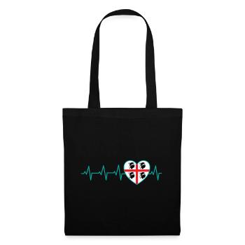 Pulse Heart Gift Sardinia Sardegna Italy - Tote Bag - black - Front