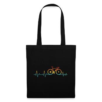 Ecg Heartbeat Road Biker Cyclist Cylcing Road Cycl - Stoffbeutel - Schwarz - Vorne