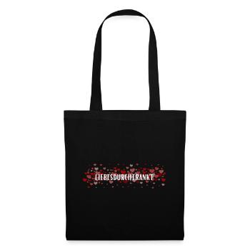 Blanc gorgé d’amour - Sac en tissu - noir - Devant