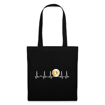 Billiard Heartbeat Snooker Pool Chalk Billiard Pla - Tote Bag - black - Front