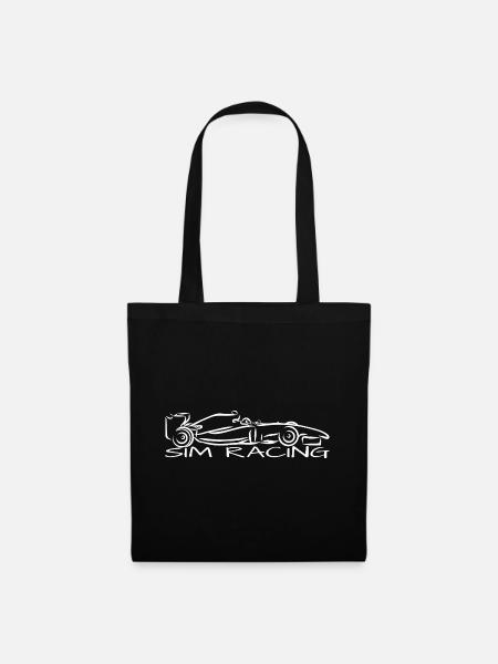 sim racing sim racer shirt geschenk - Stoffbeutel - Schwarz