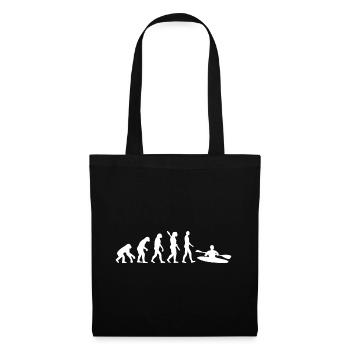 Evolution Graphic Kayaking Canoe Rowing Rower Padd - Stoffbeutel - Schwarz - Vorne