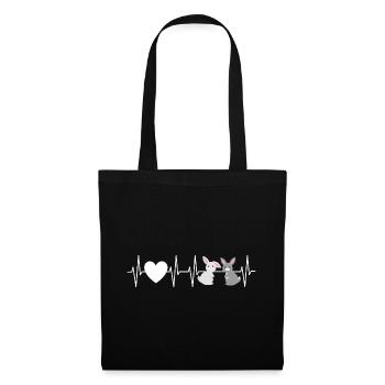 Heart Rate Pulse ECG - My Heartbeat Rabbit - Tote Bag - black - Front