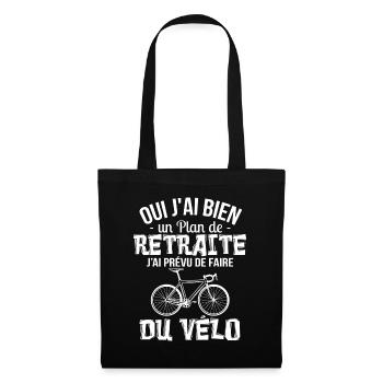 Plan De Retraite Vélo Humour Cadeau Homme Cycliste - Sac en tissu - noir - Devant