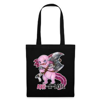 Lustiges Axolotl mit Axt Barbar Krieger Geschenk - Stoffbeutel - Schwarz - Vorne