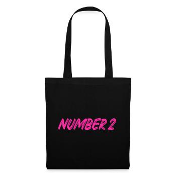 Number 2 - zwei - zweiter - zweite - 2 - Nummer 2 - Stoffbeutel - Schwarz - Vorne