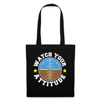 Watch Your Attitude - Pilot - Tote Bag - black - Front
