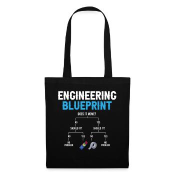 Engineering Blueprint Engineer Duct Tape Repairing - Stoffbeutel - Schwarz - Vorne