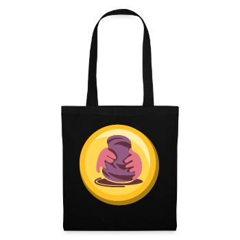 Töpfern Sticker Gold Medalie Icon - Stoffbeutel - Schwarz - Vorne