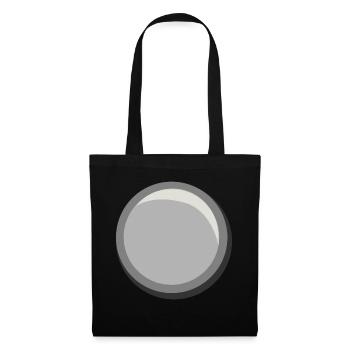 Silver Button Circle Sticker Template - Tote Bag - black - Front