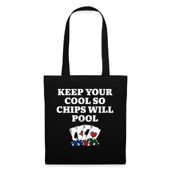 Gardez vos jetons cool pool casino poker - Sac en tissu - noir - Devant